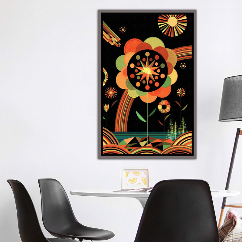 Plants & Flowers, 60" H x 40" W x 1.5" D, Dark Rustic Wood Framed Canvas