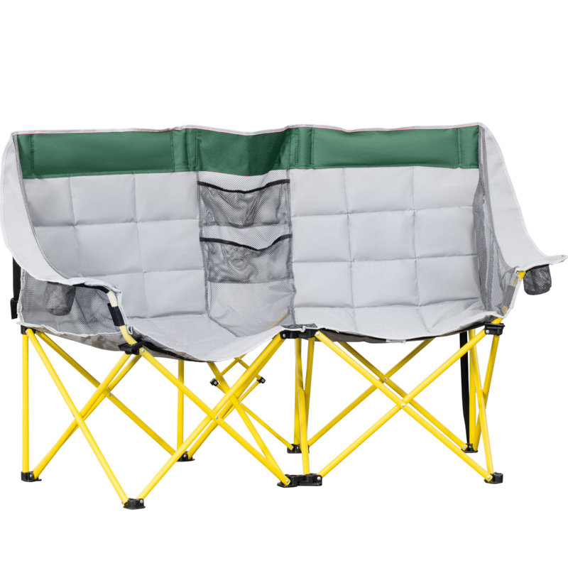 Portable Outdoor Chair With Cup Holder And Stable Frame For Various Occasions Camping Lightweight & Carry Bag - Gray