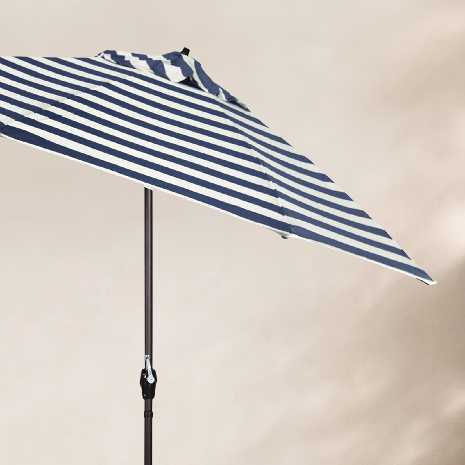 Stevie 108'' Outdoor Umbrella, Navy White Cabana Stripe