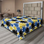 Bleu de cobalt, moutarde, noir / floral