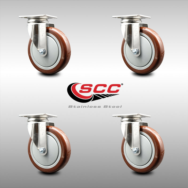 Swivel Stem Caster, Maroon