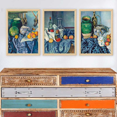 Superbe ensemble de peintures décoratives encadrées (3 pièces) de 21,7 po x 29,5 po chacune | Cadre 100% bois avec polystyrène de 0,8 pouce | Impression numérique UV | Parfait pour la décoration murale de salon, de bureau et de galerie