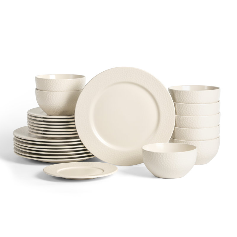 Stone Lain Topaz 24-Piece Dinnerware Set Stoneware, Beige