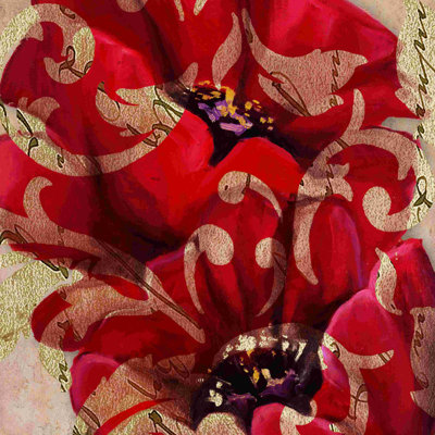 " Red Flower Paisley "