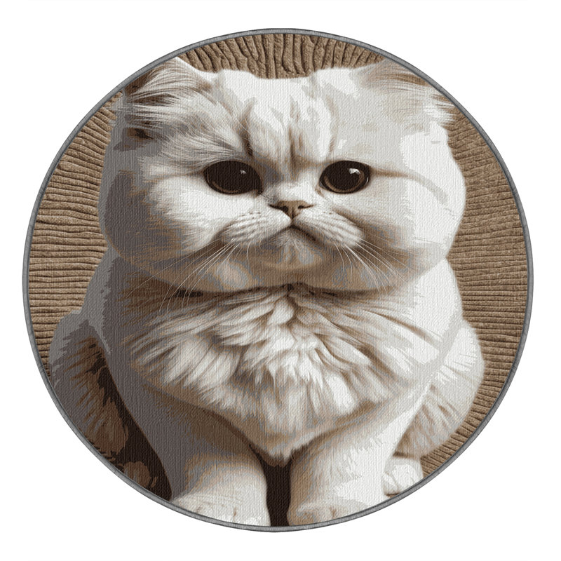  Tapis lavable exotique à poils courts, Rond 8 pi