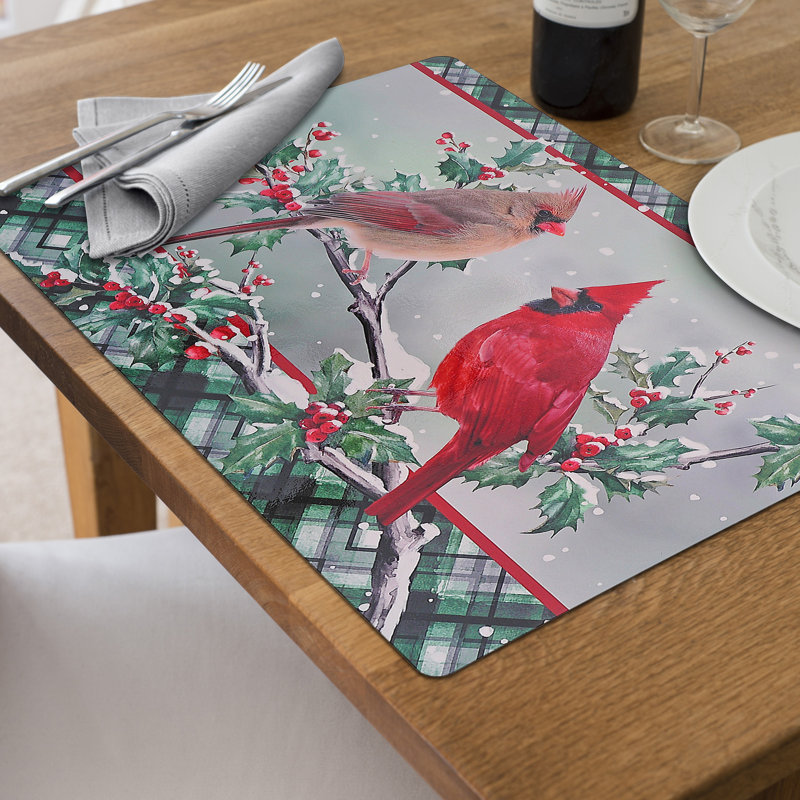 Ensemble de 12 napperons de Noël en plastique Cardinal