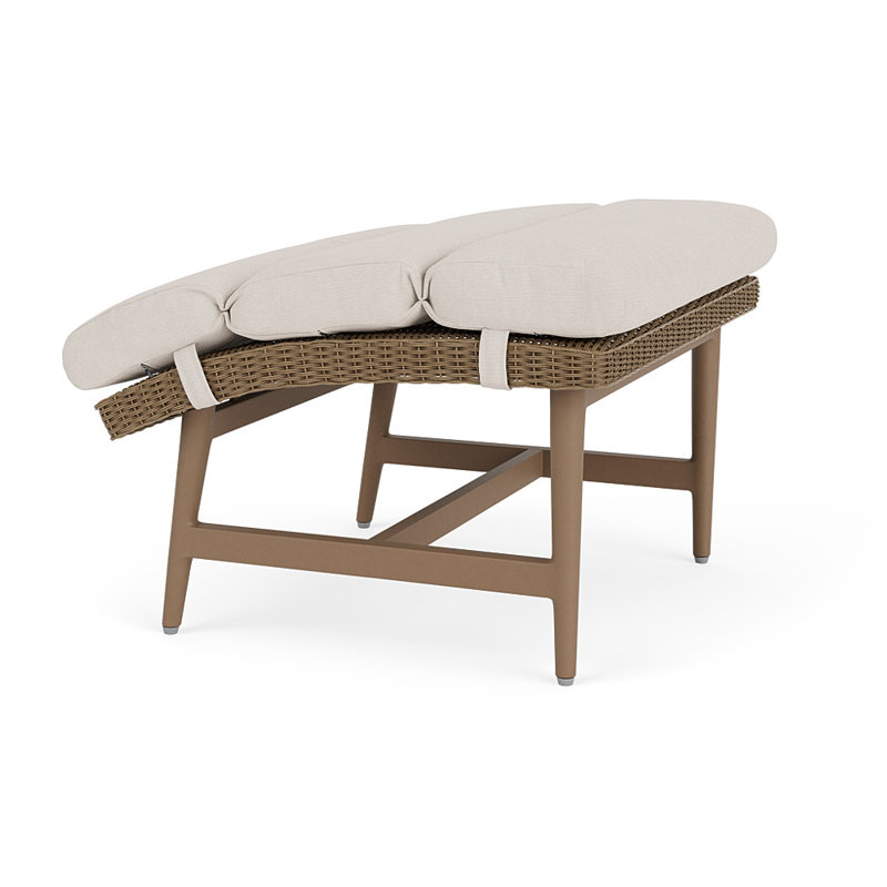 Cascade Outdoor Ottoman, Canvas Canvas, Fawn
