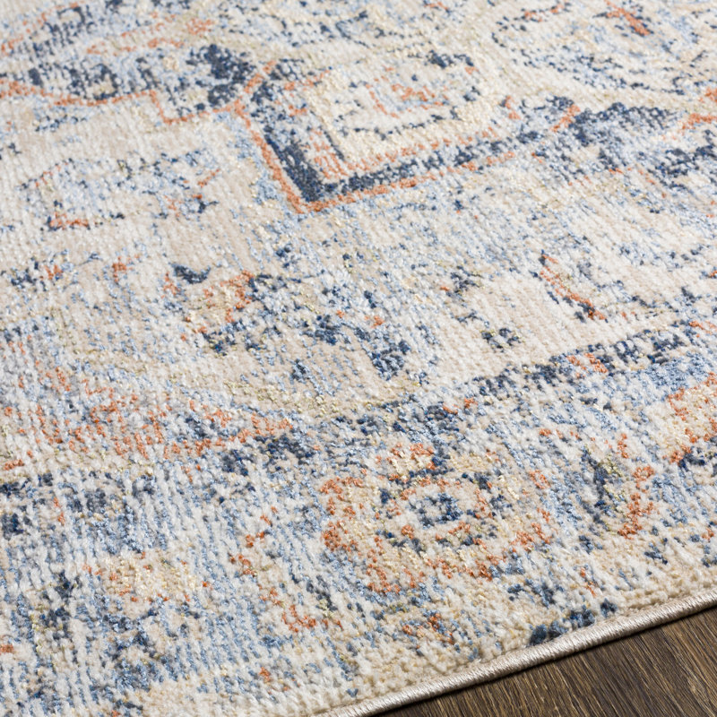 Randall Oriental Ivory/Blue/Rust Area Rug, Runner 2'5" x 8'