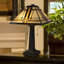 Lampe de table de style Tiffany de 24 po Millwood Pines - Éclairage en verre d'art de conception mission avec 2 ampoules DEL incluses - Décoration de pièce fabriquée à la main de style rétro