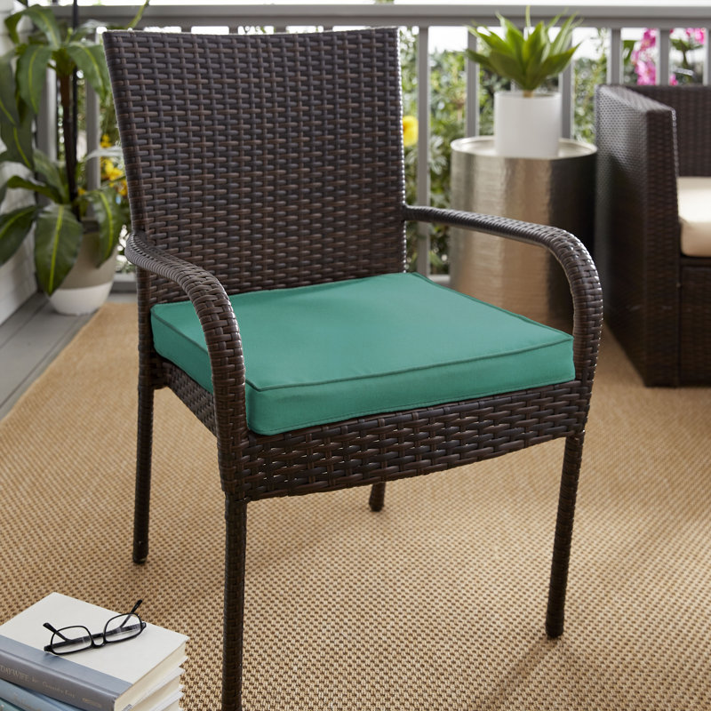 Coussin de chaise sunbrella intérieur/extérieur, H 2 po x l 19 po x P 19 po, Sunbrella® bleu sarcelle