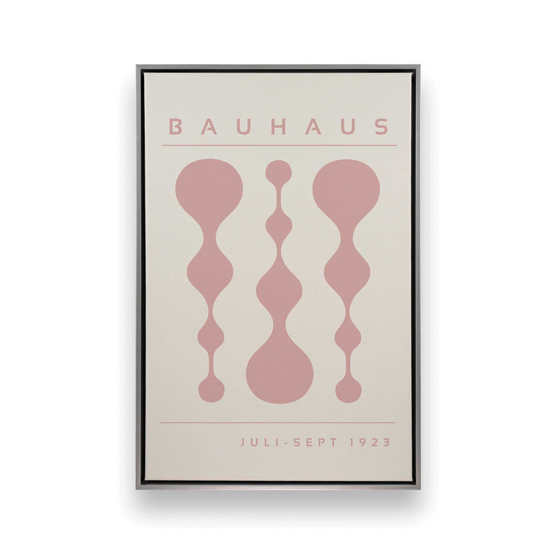 «Pink Retro Bauhaus», affiche sur toile encadrée, H 30,75 po x l 20,75 po, Chrome poli