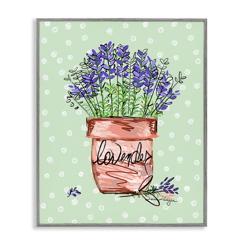Lavande en pot giclée, design par Susan Lugar, H 30 po x l 24 po, Estampe numérique Farmhouse