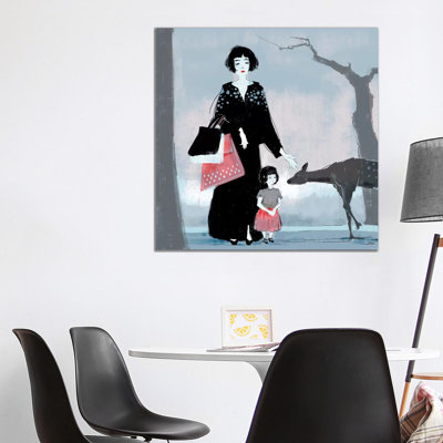 Nara 1 Piece Wrapped Canvas Wall Art