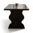 Brown+Black Rectangular Solid Wood Dining Table-1285185224