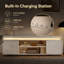 Meuble télé avec lumières DEL pour téléviseur de 60 po, console, blanc ultrabrillant-968146063
