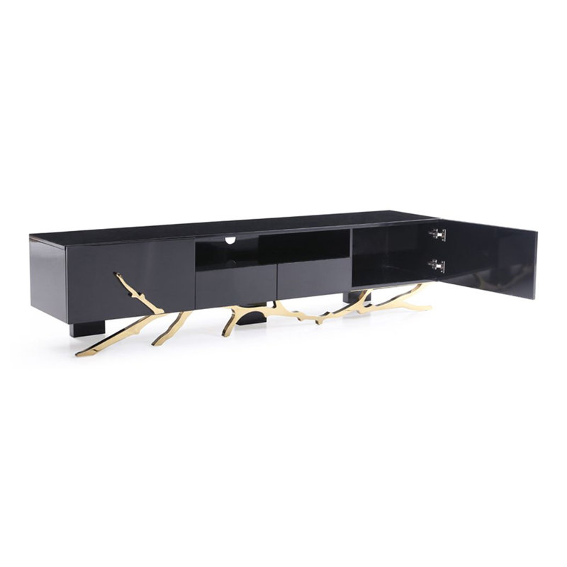 Legend TV Stand for TV, Black, 87'' W X 19'' D X 19'' H