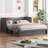 Murphy Bed Queen with Large Storage Drawer & USB Charging, Grey-997458258