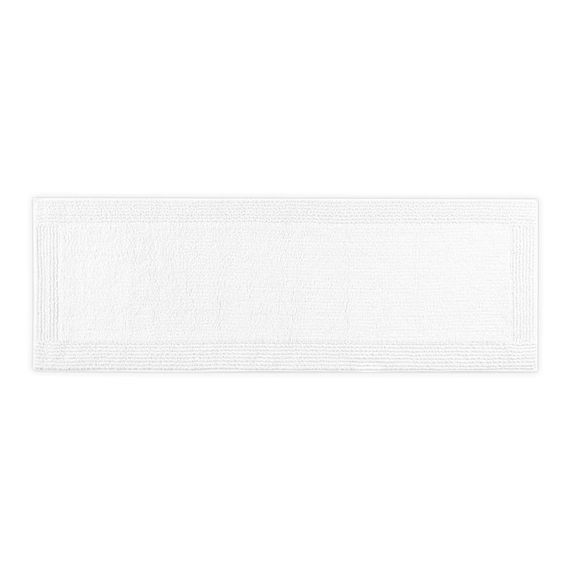 1 PCS 100% Cotton Tufted 3000 GSM Reversible Bath Rug, White, 11.42" L x 4.72" W