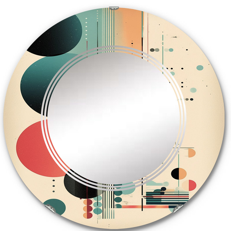 Bellecourt - Miroir mural moderne rond, 24 po x 24 po