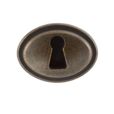 Faux Keyhole 1-5/16" Length Antique Brass