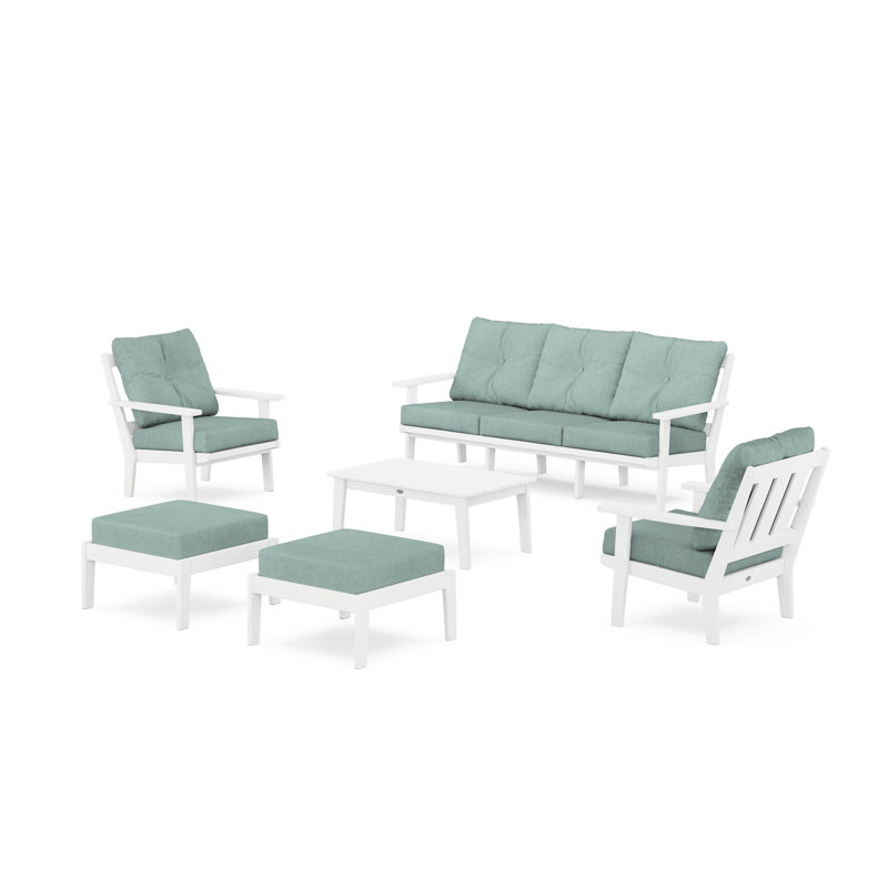 Oxford 6-Piece Lounge Sofa Set, White, Glacier Spa