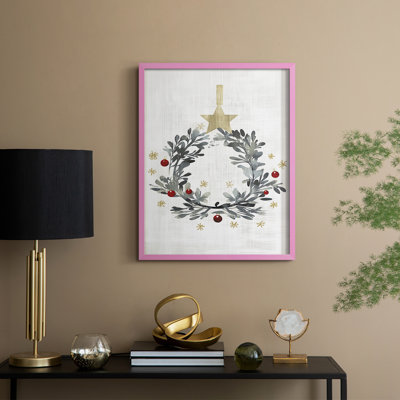 «Christmas Holiday Art», reproduction encadrée CMLIV - bois massif