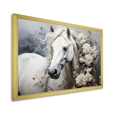 Majestic Flower Beauty Horse III - cheval, art mural encadré