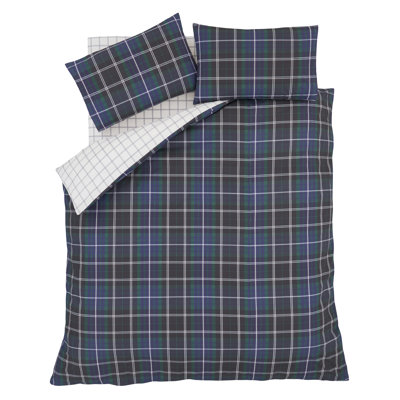 Brushed Cotton Tartan Check Duvet Cover Set