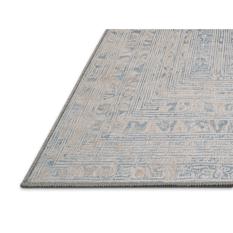 Machine Washable Gray Area Rug, Square 8'