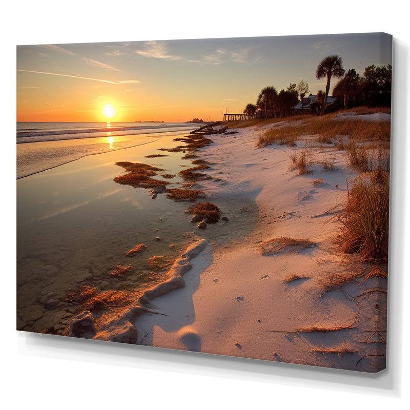 " Alabama Golden Hour At Gulf Shores I ", Wrapped Canvas, 24" H x 32" W x 1" D