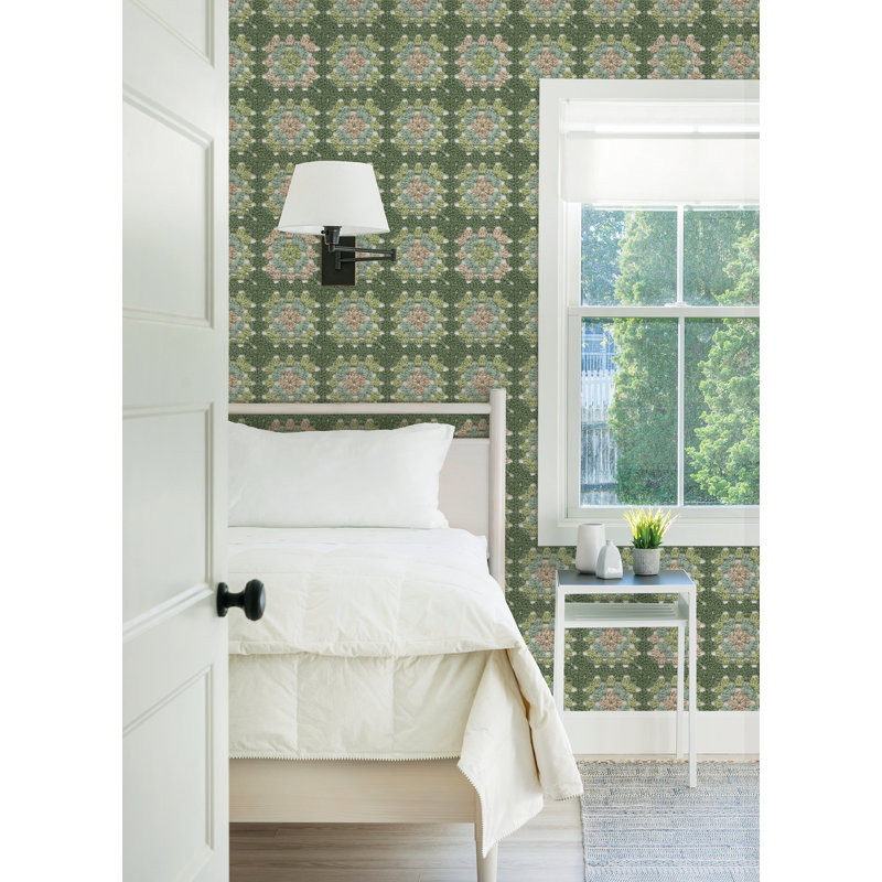 Rouleau de papier peint lisse L 33 pi x l 20,5 po Airick, Vert