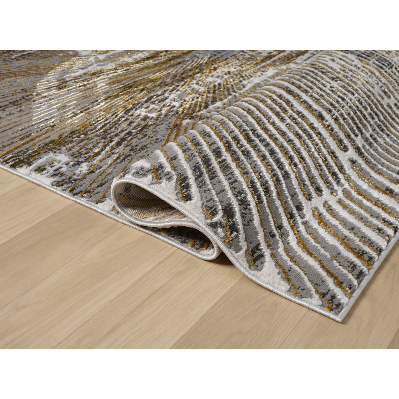 Tapis contemporain gris à motif géométrique MDA Rugs Kent Collection, Rectangulaire 8 pi x 10 pi