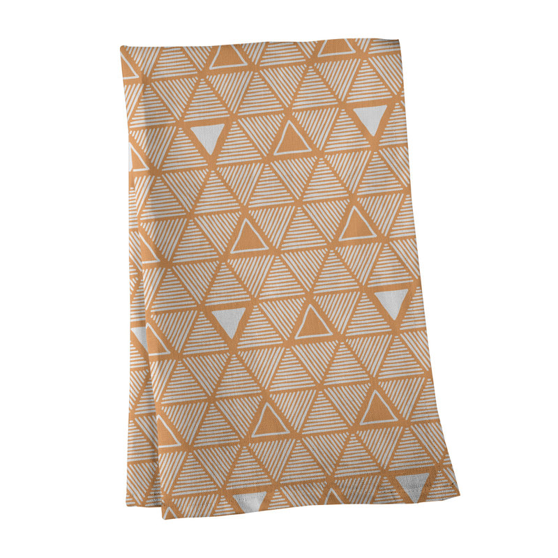 Jordao Tea Towel Kitchen Towel, Orange/White, Poly Twill