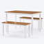 Ensemble de salle à manger 3 pièces en bois massif, table de salle à manger 48 po avec 2 bancs, conception peu encombrante pour les petits espaces