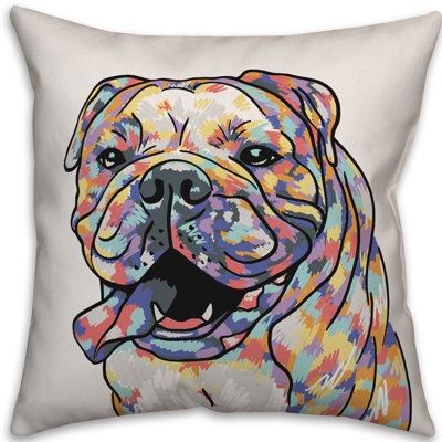  Bulldog Throw Pillow