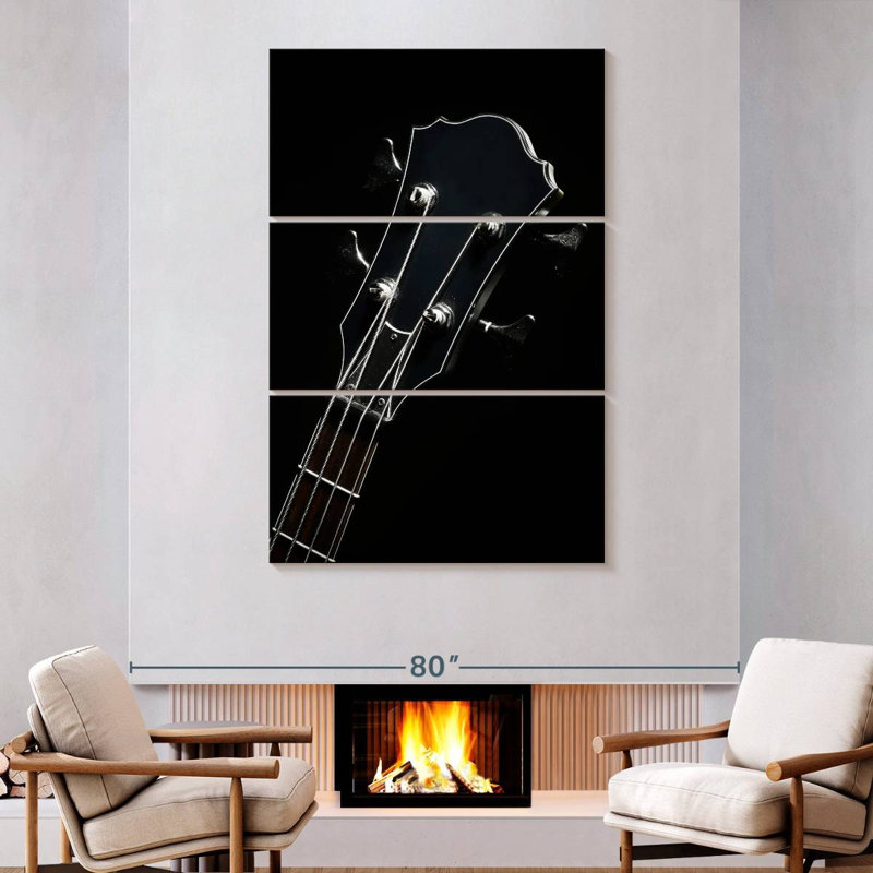 Tête de guitare noire Abarca, H 74 po x l 48 po