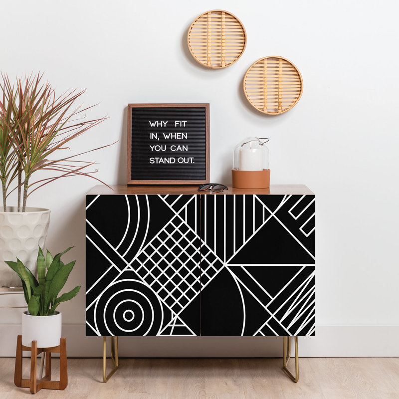 Fimbis Whackadoodle 2 Door Credenza Cabinet, Brown