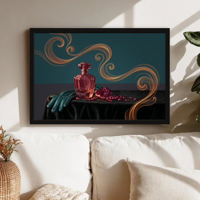 Art mural sur toile noir encadré pour le salon, la chambre à coucher, le bureau ou le vestibule - décoration murale décorative avec alambic élégant