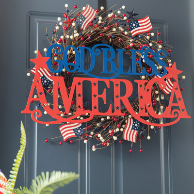 Décoration murale patriotique / américaine «God Bless America»
