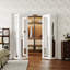CHIC Mode Doors Porte escamotable double en panneau de fibres à densité moyenne à double densité avec quincaillerie 64 po x 80 po-117215152