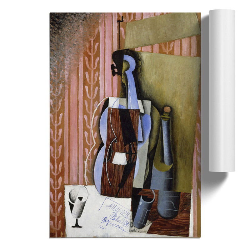 Violin Still Life Vol.3 by Juan Gris - No Frame Painting, 59cm H x 42cm W x 0.1cm D