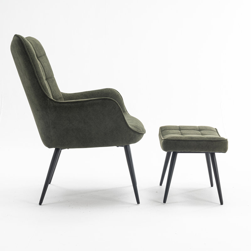 Tocoloma Velvet Armchair with Footstool