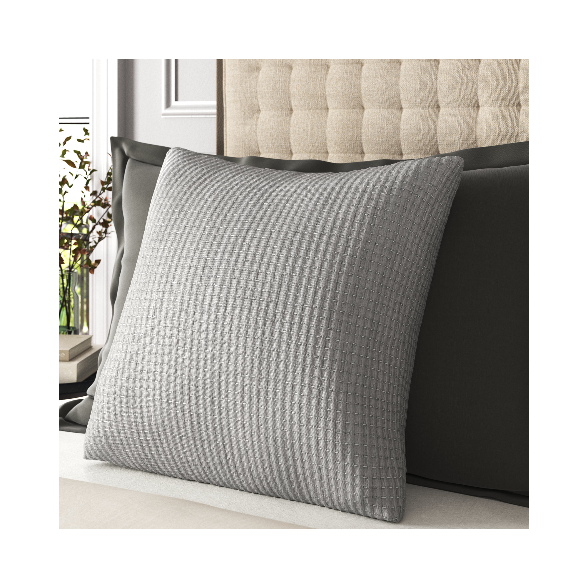 Maybell 100% Cotton Envelope Sham, Ash, Euro