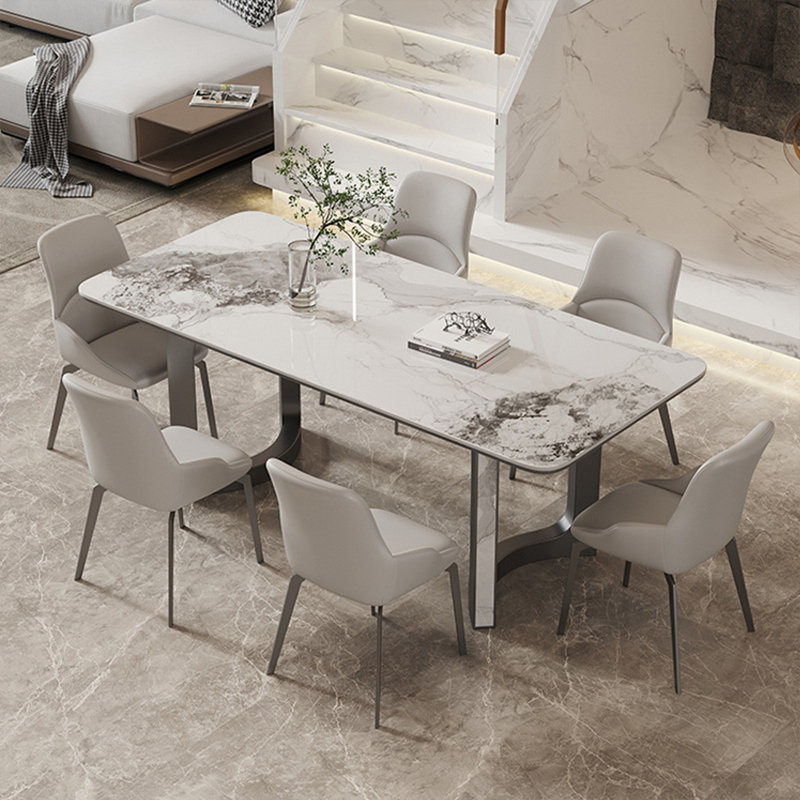 Modern Luxury Rectangular Rock Slab Dining Table
