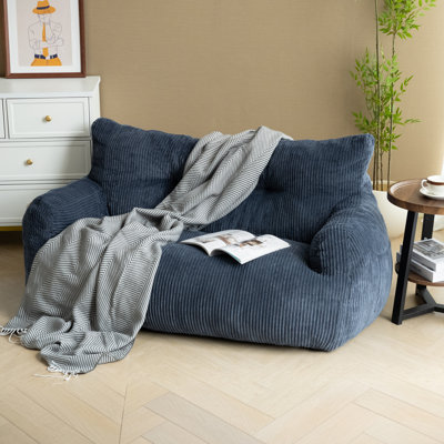Colman 59" Wide Bean Bag Chair,Corduroy Lazy Sofa,Loveseat by Trule