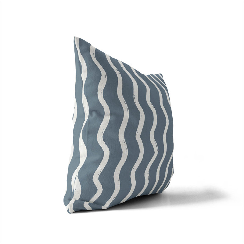 Coussin Wiggle Row, Bleu, H 26 po x l 26 po
