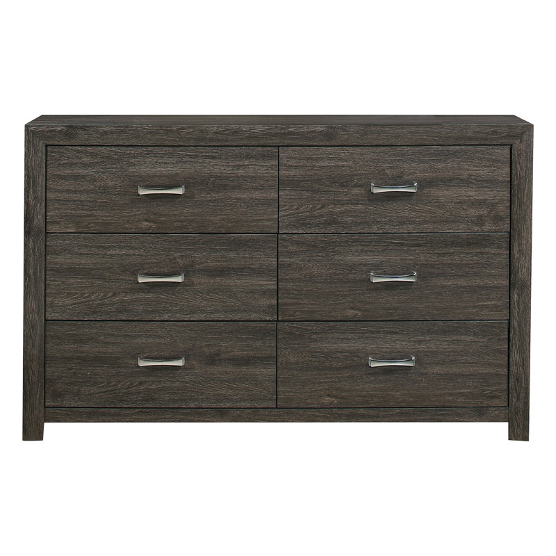 Commode 6 tiroirs Myron, Gris foncé