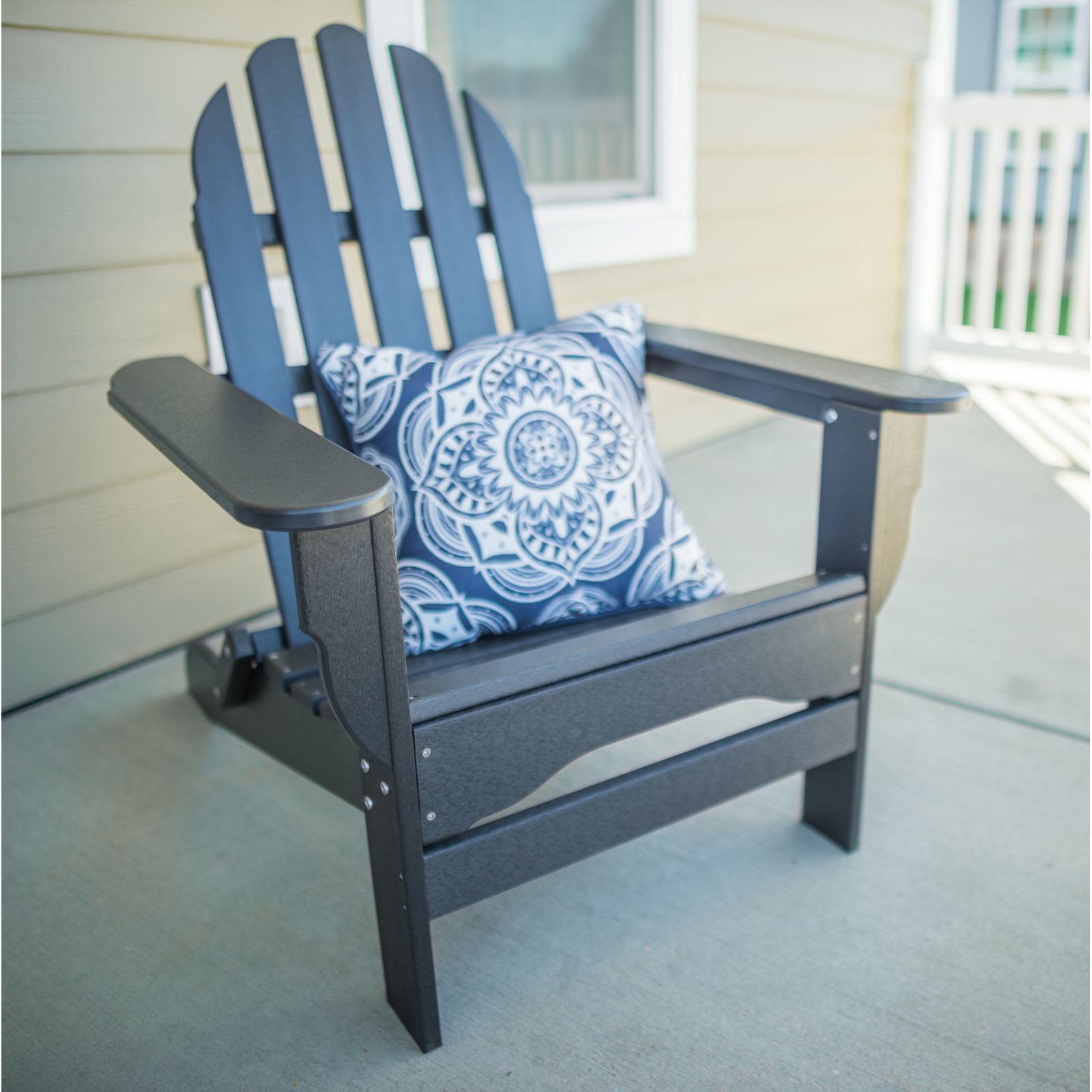Leighton Outdoor Adirondack Chair, Black