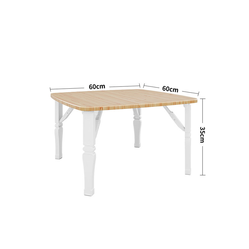 Arzuaga Dining Table, 35cm H x 60cm L x 60cm W, Natural, White