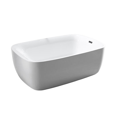 71  inch 2-person Freestanding Acrylic Bathtub in Glossy White